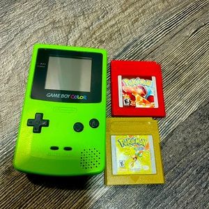 Game boy color with Pokémon games